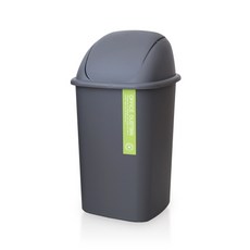 MOONIL CHEMICAL 方形擺動式垃圾桶 L號, 灰色, 1個