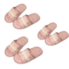 Loveox 雙層軟墊絎縫棉室內拖鞋, 粉色, 3組