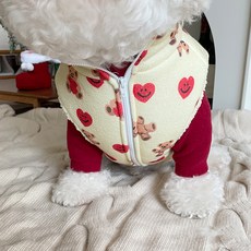 BYDAMSOOMI 寵物狗款圖案羊毛背心, 黃色