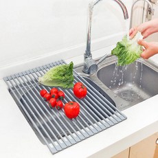 生活的技術矽膠水槽瀝水捲墊, 灰色的