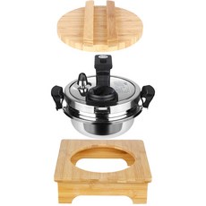 plala 整3層迷你壓力電鍋+底座+鍋蓋組, 2.2L, 1個, 銀色(電飯煲）