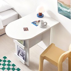 e스마트 리프 반원 식탁 테이블 방문설치, 화이트, 2인용