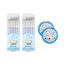 ibis 水彩筆調色盤組 2入+圖案印花水桶 2入, 4組, 藍色