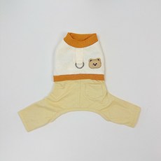 Coco studio 寵物胖嘟嘟鬆餅格紋多合一胸背帶, 1個, 棕色