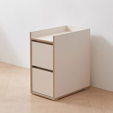 마마룸 라이프 미니 책상 서랍장 300, 크림화이트, 2단
