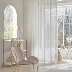 모나카 망사레이스 아일렛 거실커튼 커튼봉세트