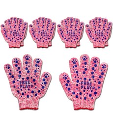 FREE PLAY 圓點防滑體驗棉手套 雙手 5件組, 粉紅色