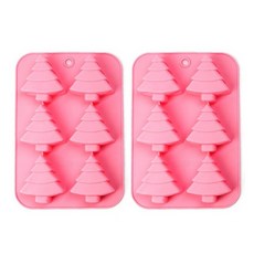 O 椅子聖誕巧克力餅乾肥皂製作矽膠模具 6, 粉色的, 2個