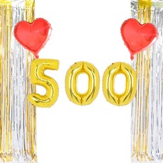 金色500數字氣球+2色金蔥裝飾派對組, 混色, 1套