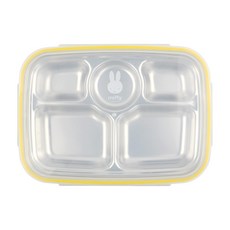 米飛兔圖案不鏽鋼分隔餐盤便當盒, 盤子+蓋子, 混色