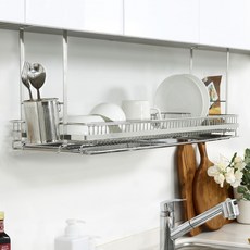 I NEX 韓國製 Supreme 304 附著式水槽架 800, 銀色, 1層