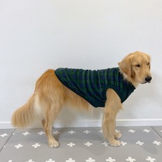 DOGGY STAR 狗狗保暖刷毛T恤, 格紋綠色