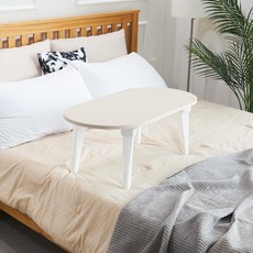 스토리퍼니쳐 국내생산 E0 LPM 6단높이조절 타원 접이식 테이블, 핑키쉬크림