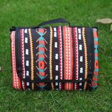 소니오 에스닉 접이식 야외 방습 피크닉 매트, 01 블랙