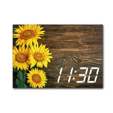 홈마인 LED 시계 캔버스 프린팅 액자 해바라기 A3, 09