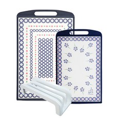 PAWIE 2個雙面砧板+支架B套組, 藍色泡泡（特大砧板），藍心（大砧板），白色（大砧板）