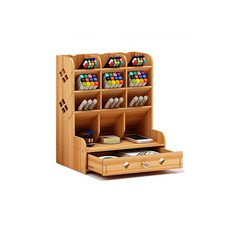 반디 DIY 볼펜 정리 책상 서랍, 브라운