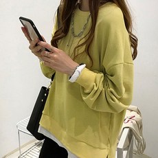 피어니스트 여성용 레이어드 루즈 캐주얼 보온 맨투맨