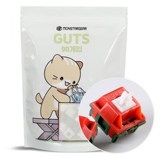 MONSTARGEAR 段落鵝卵石機械式鍵盤 熱插拔原廠潤滑軸體 90顆, TTC 西瓜, 混合色, 製造商軸