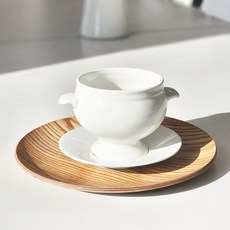Horeca 雙耳洋蔥湯碗 甜點優格碗附托盤組 大, 單一顏色, 1套