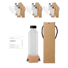 方形荷蘭PET容器500+黑帽+盒子+N7貼紙套組, 10組