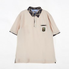 GYOBOKMALL 海軍棕色格子領短袖生活服