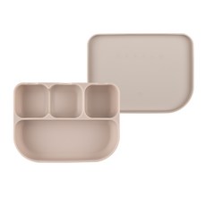 inui Bebe Tom Tom矽膠防滑分隔餐盤, 米色