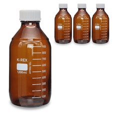 Mir 韓國製棕色刻度玻璃瓶, 4個, 1000ml