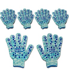 FREE PLAY 點點防滑體驗棉手套 5件組, 藍色