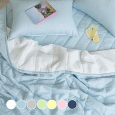 I'm bedding 超涼感泡泡紗夏季涼被, BLUE + WHITE