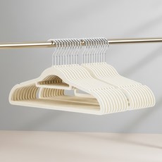 Apnalchangchang 防滑防肩角變形纖薄基本款衣架, 奶油白, 20個