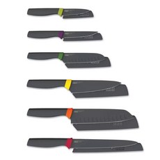 Joseph Joseph 不沾桌刀具6件組, 1套, 削皮刀 + 鋸齒刀 + 萬用刀 + 主廚刀 + 萬用刀 + 切肉刀