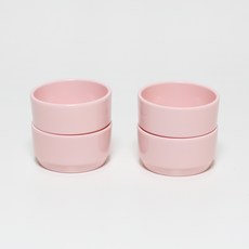Awakensense 馬卡龍醬料碗, 4個, 蜜桃粉色