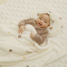 HIYOKO BABY 嬰幼兒冬季羊羔絨毛毯, 星星小熊