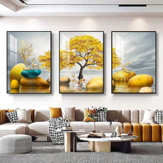 Kkokkong E Mall 客廳沙發 背景 臥室 餐廳 室內裝潢 畫框 3件組 Q款 1m, 黑色