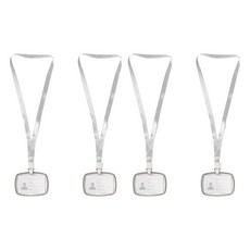 壓克力雙面員工證橫式卡套, 灰色, 4個