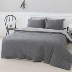 &STICH 水洗絎縫棉被套, 深灰色