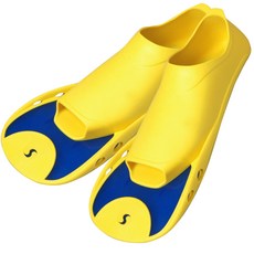 SALVAS F5 短蛙鞋 雙腳穿戴, 黃色 + 藍色