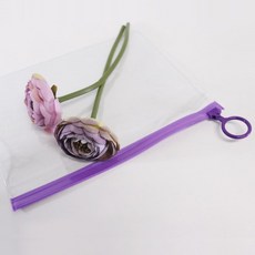 透明PVC夾鏈袋 紫色拉鍊 25*18cm, 10片, 1個