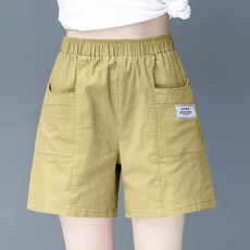 구디프 여성용 하이웨이스트 포켓 코튼 반바지