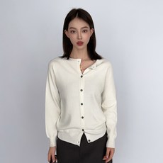더시럽 여성용 르페 라운드 소프트 긴팔 가디건