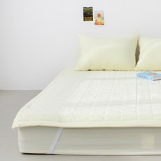 루시드슬립 국내산 부드러운 아멜리 워싱 고정밴딩 침대패드, 레몬에이드