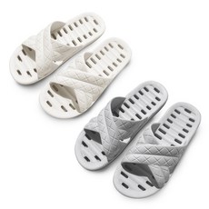 EVA 兩色 Crush 浴鞋 象牙色+灰色套裝, 象牙白+灰色, 1組