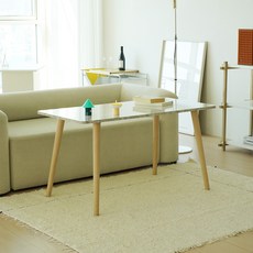 슈에뜨메종 라운드 원목 다리 높은 거실 소파 테이블 LPM 12060, 마블 클래식