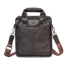 BLUE MOUNT 男款休閒皮革斜背包 CPZ3203, 棕色的