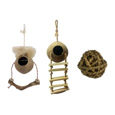 리프패럿 코뉴어 퀘이커 앵무새 장난감 3종 세트 10, 1세트