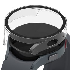 rorentech 智慧手錶 手錶殼 全包覆 螢幕保護 鋼化玻璃膜 套組, 透明, 1套