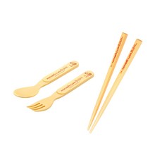 MOTHER'S CORN 兒童匙叉+筷子組, 黃色, 1組