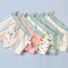 이티엑스저스트 제이셀 남아용 면 고급 파스텔 줄무늬 사각 팬티 5종 세트 P34