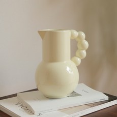 DECOTONIK 圓珠陶瓷花瓶, 奶油黃